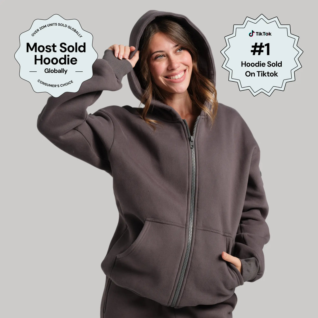 Comfrt | Travel Essentials Zip up Hoodie | Sweatshirt with Zip Pockets for Travel