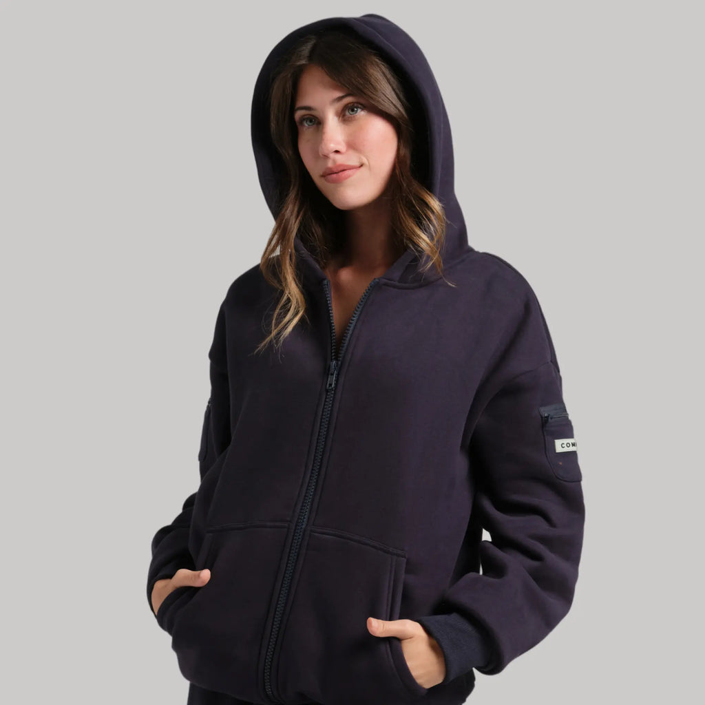 Comfrt | Travel Essentials Zip up Hoodie | Sweatshirt with Zip Pockets for Travel