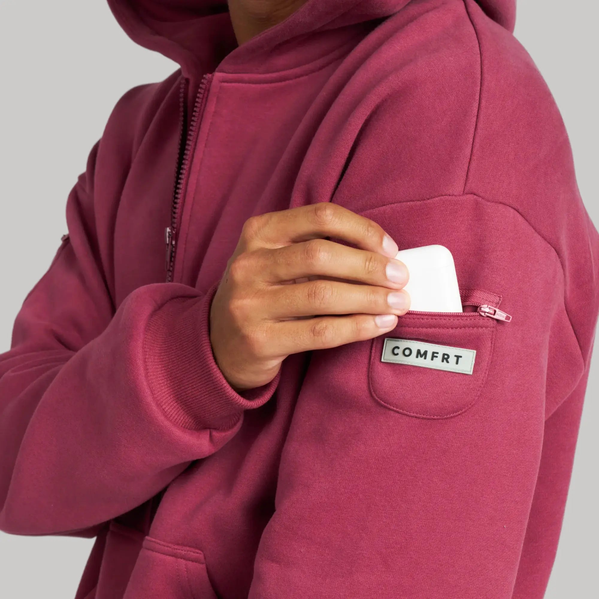 Comfrt | Travel Essentials Zip up Hoodie | Sweatshirt with Zip Pockets for Travel